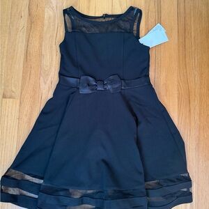 Calvin Klein Black Kids Dress with Mesh Accents